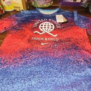 NEW W/TAGS NIKE MENS USA TRACK AND FIELD DRI FIT SHIRT SZ MEDIUM JERSEY